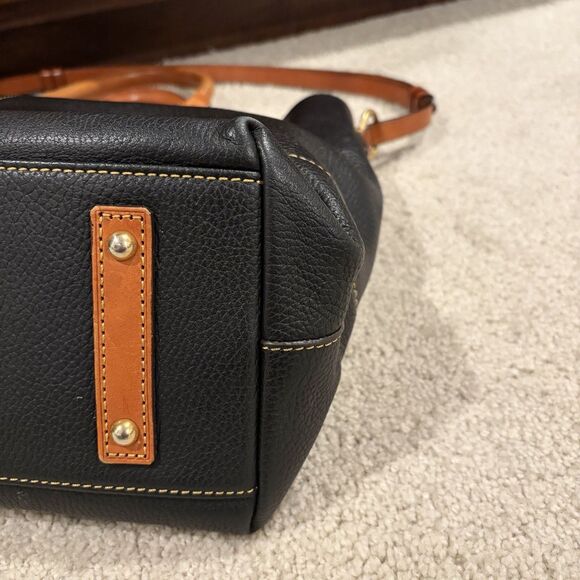 Dooney & Bourke Chelsea Shopper Black Pebbled Leather Large Tote Handbag Purse - Picture 6 of 13